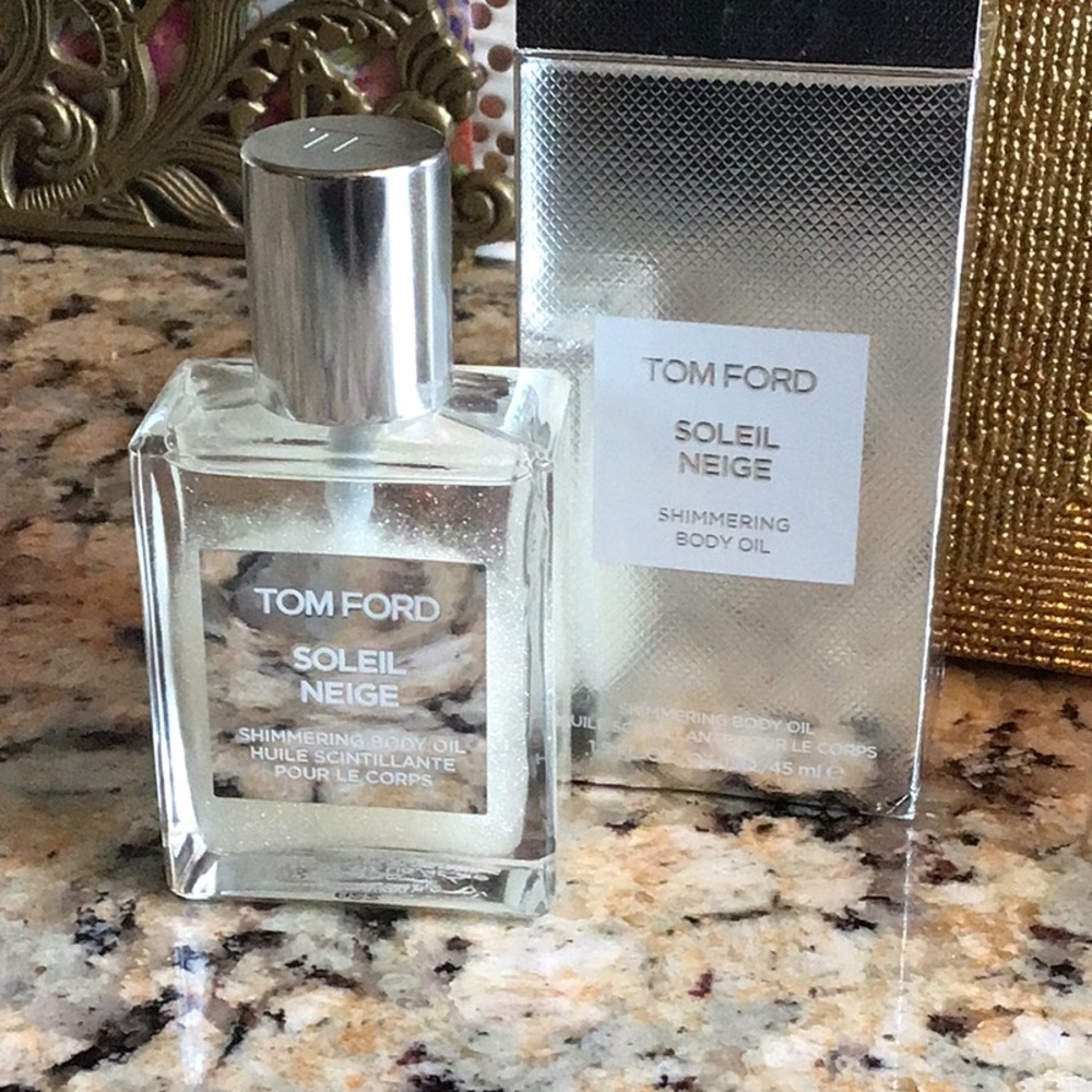 Tom Ford Soleil Neige Shimmering Body Oil - Silver and White New in Box